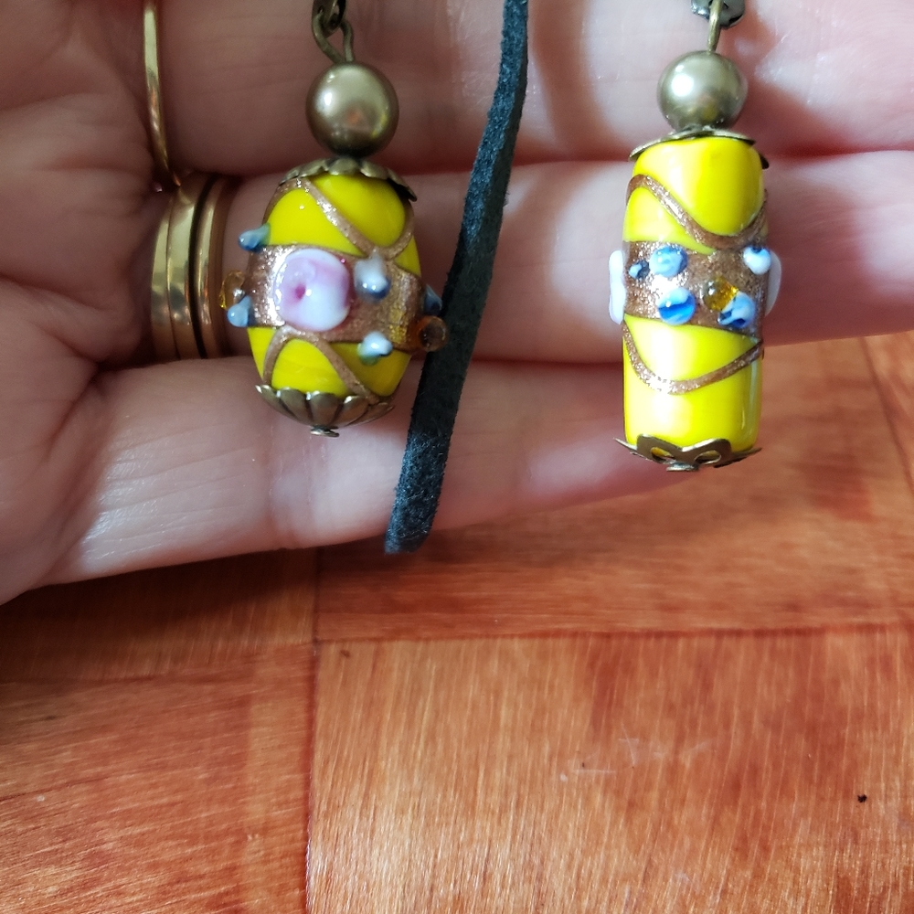 Yellow  Lampwork Bookmark